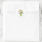 ハッピーイースターツリー、かわいいクラシックラウンドステッカー ラウンドシール (バッグ)