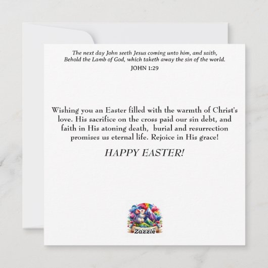 ハッピーイースターティータイムジョイとフローラバニー シーズンカード (裏面)