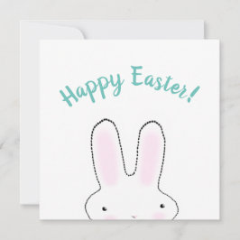 ハッピーイースターティール（緑がかった色）おもしろいバニーカスタムスクリプトかわいい カード