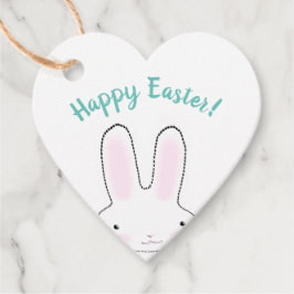 ハッピーイースターティール（緑がかった色）かわいいイースターバニーカスタムスクリプト フェイバータグ