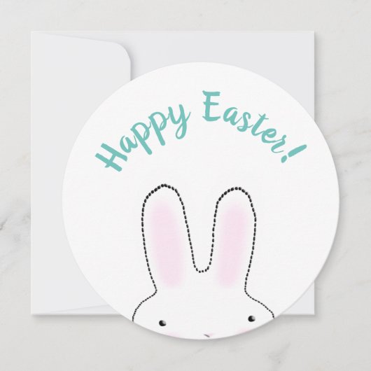 ハッピーイースターティール（緑がかった色）ピンクパステル色おもしろい束 カード (正面)