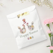 ハッピーイースターテンプレート卵、花、鶏肉 フェイバーバッグ (封をした状態)