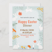 ハッピーイースターディナーかわいい招待状 招待状 (正面)