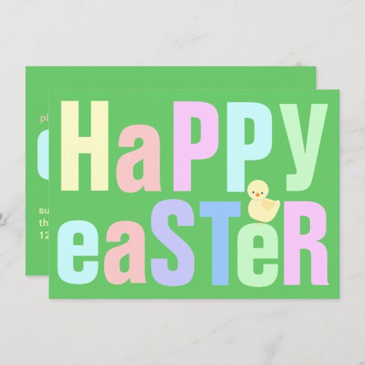 ハッピーイースターディナー招待状 招待状 (正面/裏面)