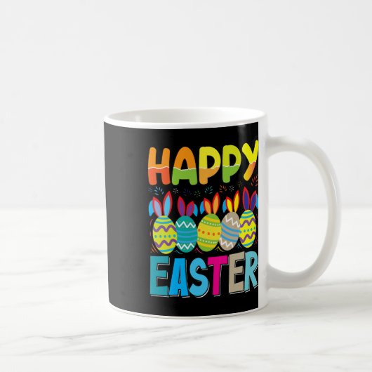 ハッピーイースターデイおもしろいエグカラフル狩り コーヒーマグカップ (右)