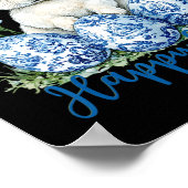 ハッピーイースターデイかわいい卵バニー祝女性キ ポスター (角)