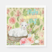 ハッピーイースターデイと子羊 スタンダードランチョンナプキン (正面)