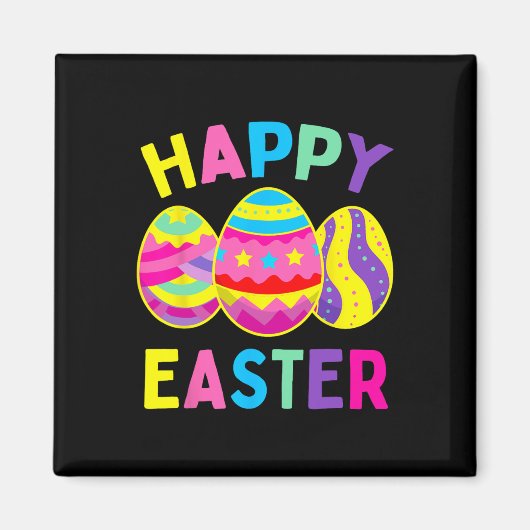 ハッピーイースターデイエッグ狩りイースターバニー マグネット (正面)