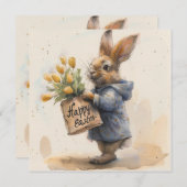 ハッピーイースターデイカード2024イースターエッグホリデーカード シーズンカード (正面/裏面)