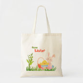 ハッピーイースターデイキュートバニートートバッグ トートバッグ (正面)