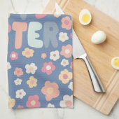 ハッピーイースターデイジーフローラ陽気ユニーク春 キッチンタオル (四つ折り)