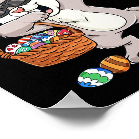 ハッピーイースターデイダビングラビットエッグトドルボーイズ ポスター (角)