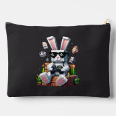 ハッピーイースターデイバニー卵ビデオゲーマーイースターデイ アクセサリーポーチ (裏面)