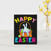 ハッピーイースターデイバニー狩りチョコレートエッグ カード (黄色い花)