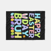 ハッピーイースターデイブルティーンズボーイズキッズイースターエッグ フリースブランケット (正面(横))