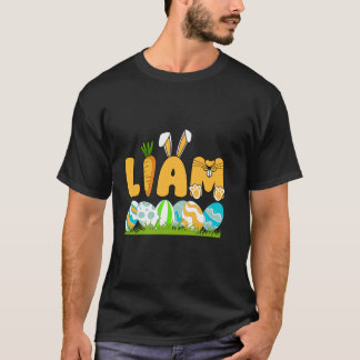 ハッピーイースターデイボーイズメンパーソナライズされたズネームリアムL Tシャツ