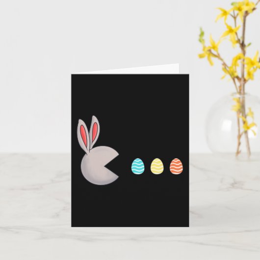 ハッピーイースターデイラビットエッグおもしろい男の子ガールズキッズ カード (黄色い花)