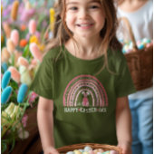 ハッピーイースターデイレインボーキュートバニーデザイン Tシャツ