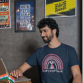 ハッピーイースターデイレインボーキュートバニーデザイン Tシャツ