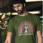 ハッピーイースターデイレインボーキュートバニーデザイン Tシャツ