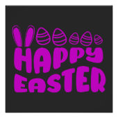 ハッピーイースターデイ – かわいいバニー ポスター (正面)