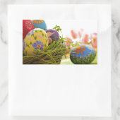 ハッピーイースターデザイン 長方形シール (バッグ)