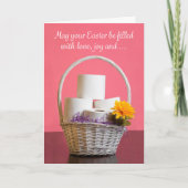 ハッピーイースタートイレ紙のピンク シーズンカード (正面)