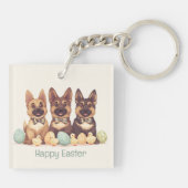 ハッピーイースタードイツの羊飼い犬 キーホルダー (裏面)
