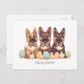 ハッピーイースタードイツの羊飼い犬 シーズンポストカード (正面/裏面)