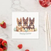 ハッピーイースタードイツの羊飼い犬 スタンダードカクテルナプキン (インサイチュ)