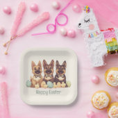 ハッピーイースタードイツの羊飼い犬 ペーパープレート (パーティー)