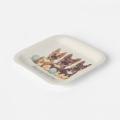 ハッピーイースタードイツの羊飼い犬 ペーパープレート (傾斜あり)