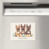 ハッピーイースタードイツの羊飼い犬 マグネット (インサイチュ (食洗機))