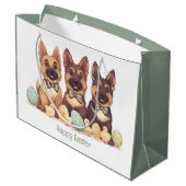 ハッピーイースタードイツの羊飼い犬 ラージペーパーバッグ (裏面アングル)