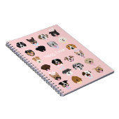 ハッピーイースタードッグ顔パターン ノートブック (右側)