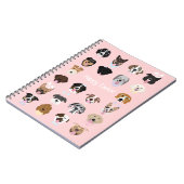 ハッピーイースタードッグ顔パターン ノートブック (左側)