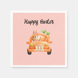 ハッピーイースタードライバーのバニーをピンクに スタンダードカクテルナプキン
