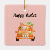 ハッピーイースタードライバーのバニーをピンクに セラミックオーナメント (裏面)