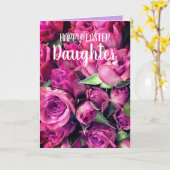 ハッピーイースタードーターピンクローズ カード (黄色い花)