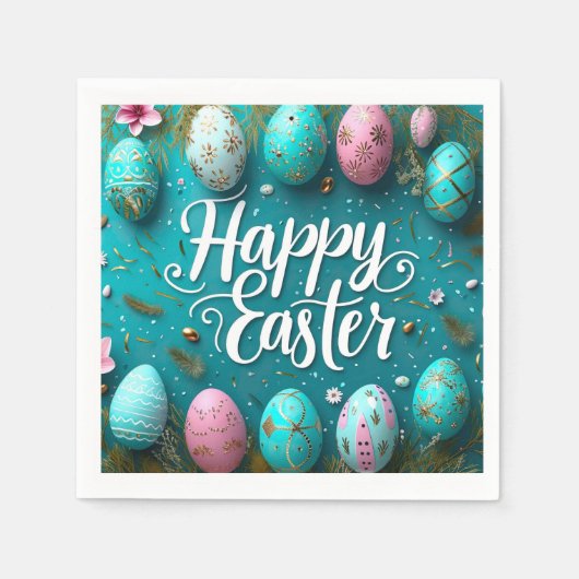 ハッピーイースターナプキン スタンダードカクテルナプキン (正面)
