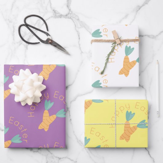 ハッピーイースターニンジン ラッピングペーパーシート (正面)