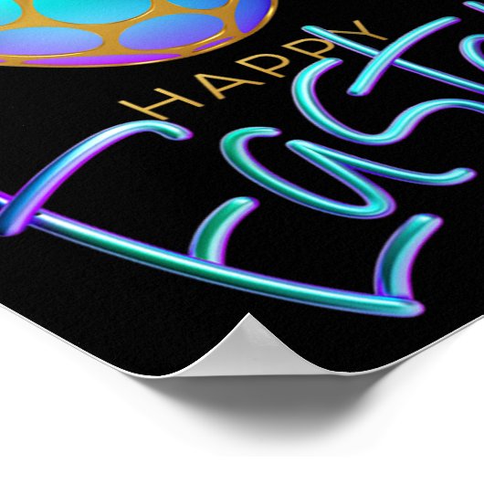 ハッピーイースターハッピーイースターデイ女性 ポスター (角)