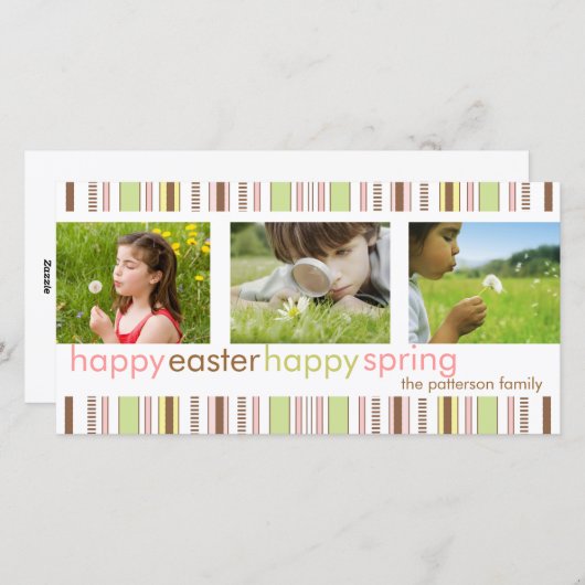 ハッピーイースターハッピーフォトカードグリーティング シーズンカード (正面/裏面)