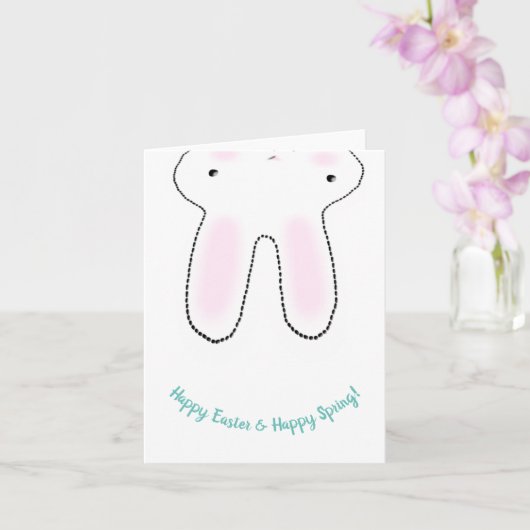 ハッピーイースターハッピー春イースターバニーカスタムキュート カード (蘭)