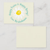 ハッピーイースターハッピー春カスタムスクリプトかわいいデイジー ノートカード (正面/裏面)