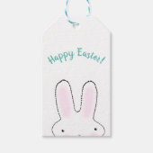 ハッピーイースターハッピー春キュートイースターバニーおもしろい ギフトタグ (正面)