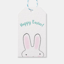 ハッピーイースターハッピー春キュートイースターバニーおもしろい ギフトタグ