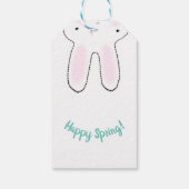 ハッピーイースターハッピー春キュートイースターバニーおもしろい ギフトタグ (裏面)
