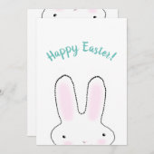 ハッピーイースターハッピー春キュートイースターバニーおもしろい シーズンカード (正面/裏面)