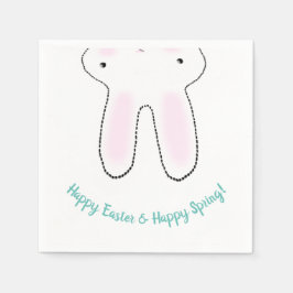 ハッピーイースターハッピー春キュートイースターバニーおもしろい スタンダードカクテルナプキン